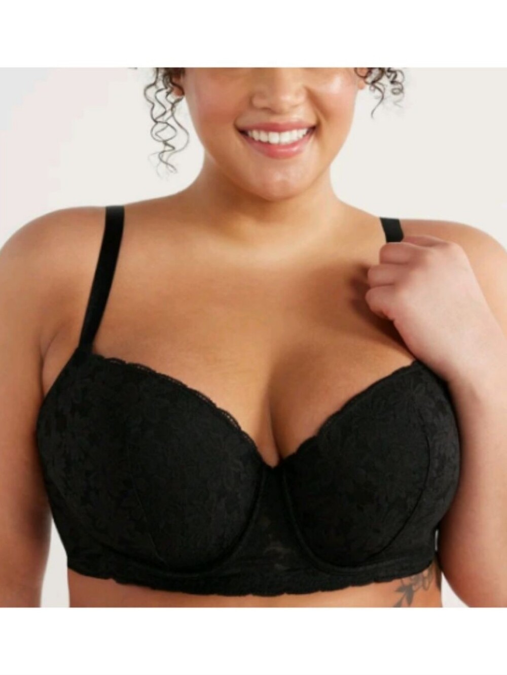 All-Over Lace Balconette Bra with Sugarcup